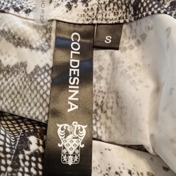 COLDESINA BLOUSE ALEXANDER DESIGNS SMALL ASYMMETRICAL ANIMAL PRINT - Picture 2 of 5